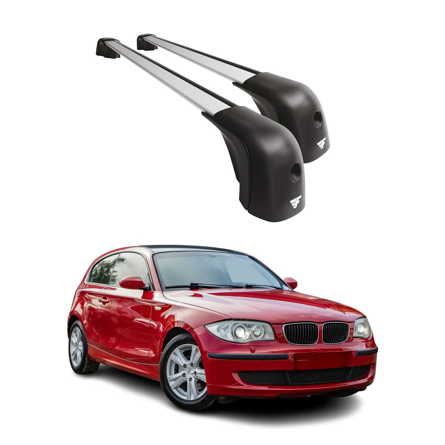 2005-2011 BMW 1 Series E81 E82 E87 Roof Racks Cross Bars Silver