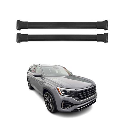2027 Volkswagen Atlas Roof Rack Cross Bars Luggage Carrier Alu Black 2Pcs