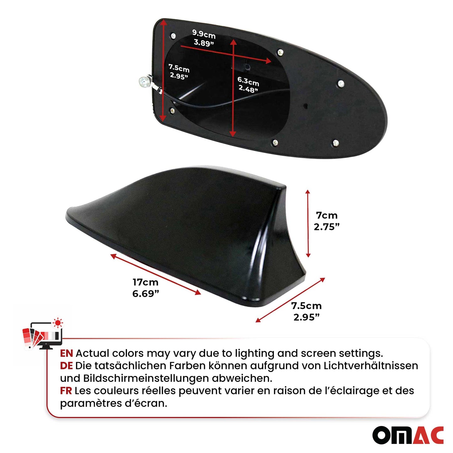Car Shark Fin Antenna Roof Radio AM/FM Signal Aerial Accessories Black