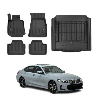 2021-2026 BMW 3 Series G20 Sedan 2019-2026 / M3 G80 Premium Floor Mats & Cargo Liner Full Set All Weather Heavy Duty