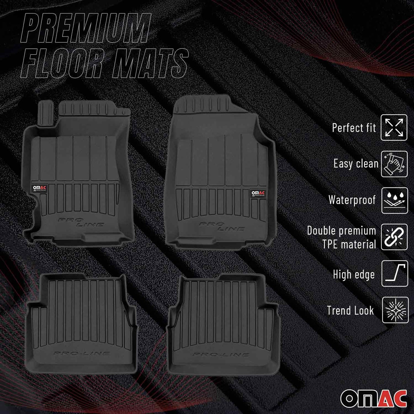 2002-2007 Mazda 6 Premium Floor Mats Liners Full Set All Weather Heavy Duty