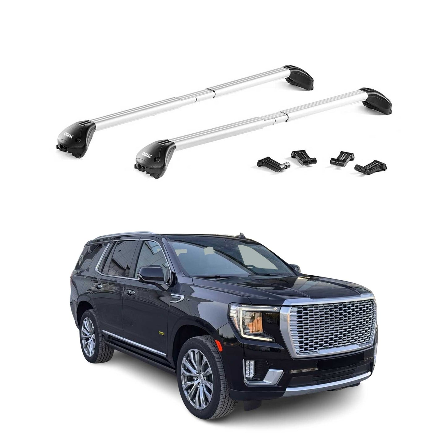 2021-2026 GMC Yukon / XL / Denali Roof Rack Cross Bars Silver Carrier 2 Pcs