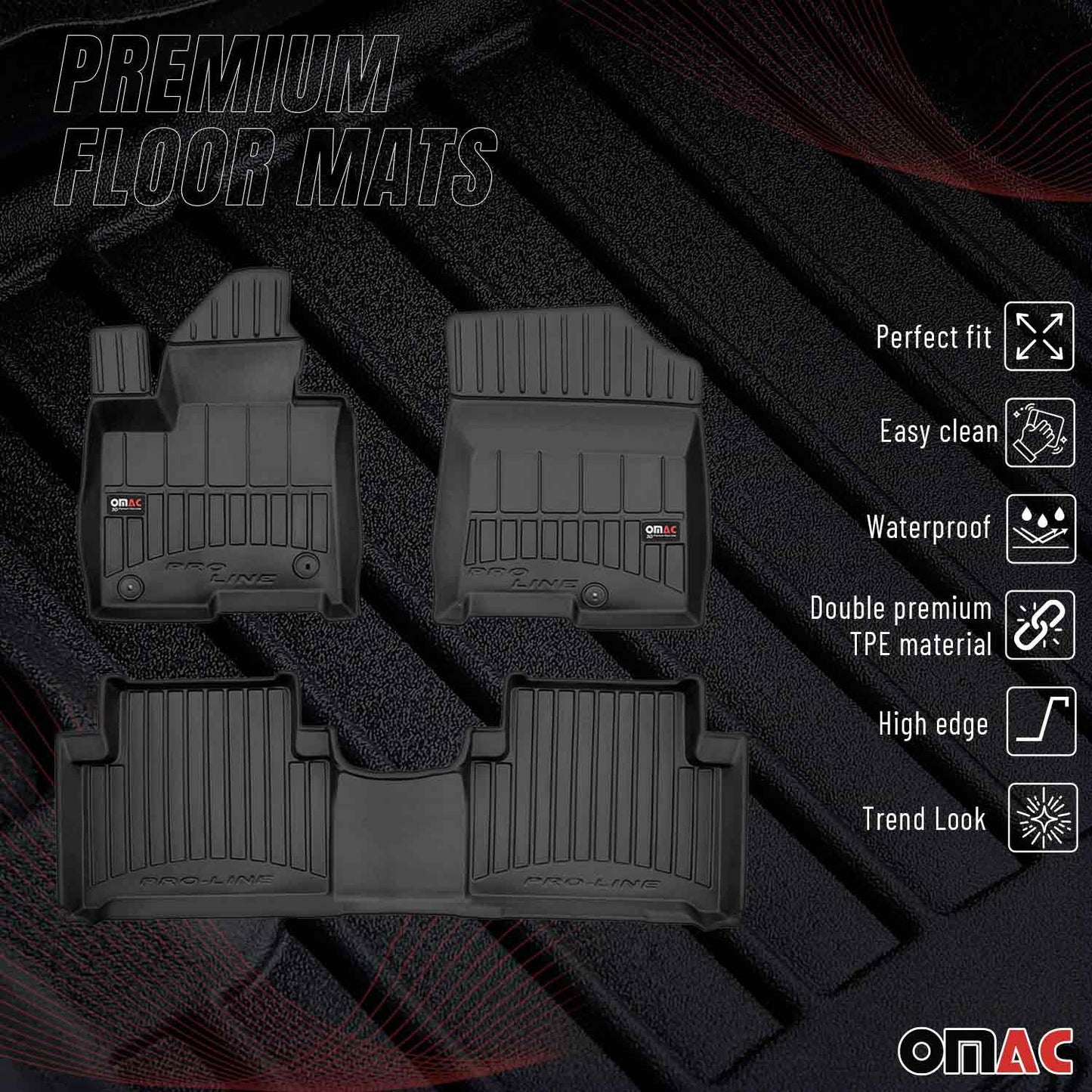 2021-2026 Kia Sorento Hybrid Premium Floor Mats Liners Full Set All Weather Heavy Duty
