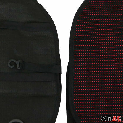 RAM Antiperspirant Front Seat Cover Pads Black Red 2 Pcs