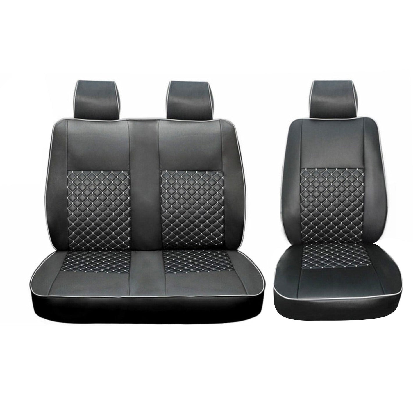 2015-2026 Ford Transit Leather Front Car Seat Covers Protector Black White