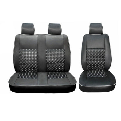 2015-2026 Ford Transit Leather Front Car Seat Covers Protector Black White