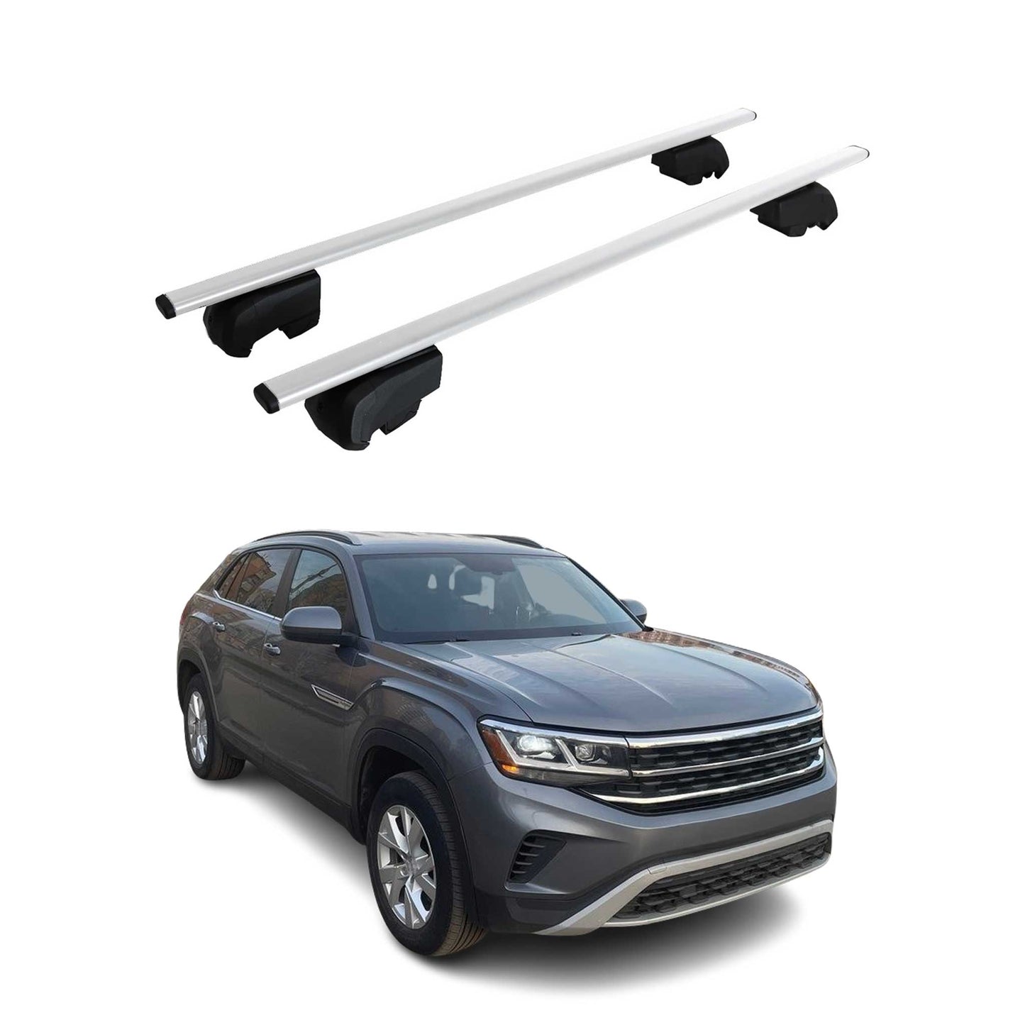 2020-2026 Volkswagen Atlas Cross Sport Roof Rack Cross Bars Silver