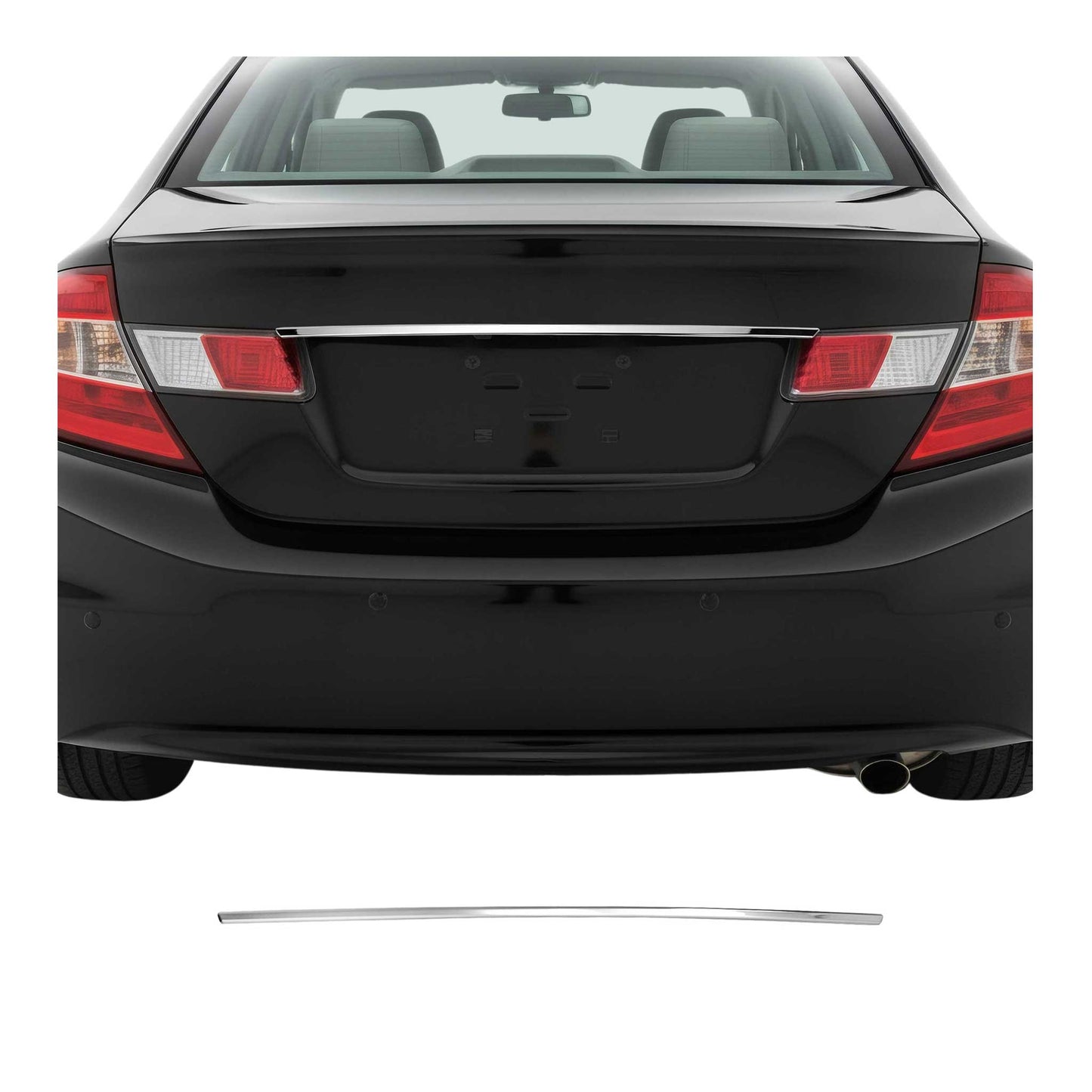 2012-2015 Honda Civic Rear Trunk Tailgate Door Handle Cover Silver 1Pc Stainless Steel