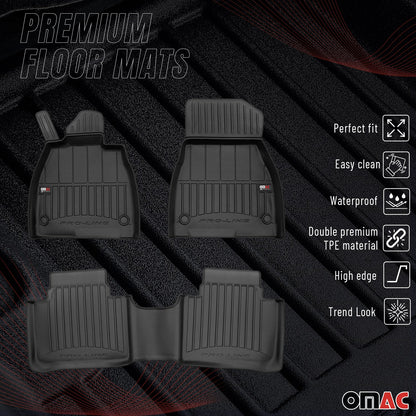 2022-2024 Mercedes EQS V297 Liftback Premium Floor Mats Liners Full Set All Weather Heavy Duty Black