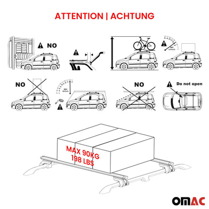 2010-2015 Lincoln	MKX Roof Rack Cross Bars Luggage Carrier 2 Pcs