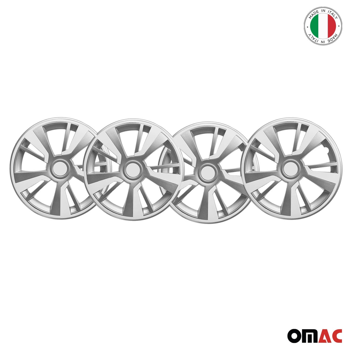Twintone Hub Caps Wheel Cover 15" Grey & White Insert Full Set 4 pcs.
