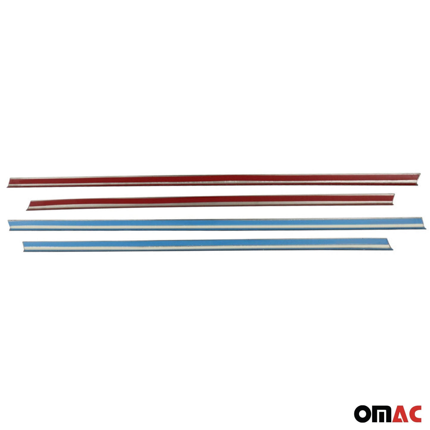 2016-2023 Fiat 500X Window Molding Trim Streamer Stainless Steel Silver 4Pcs