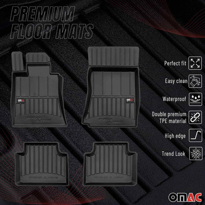 2017-2026 Alfa Romeo Giulia RWD Premium Floor Mats Liners Full Set All Weather Heavy Duty Black