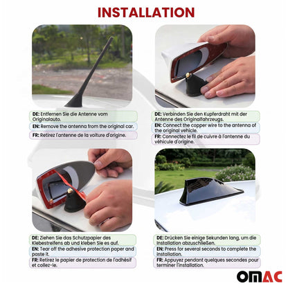 Car Shark Fin Antenna Roof Radio AM/FM Signal Aerial Accessories Black