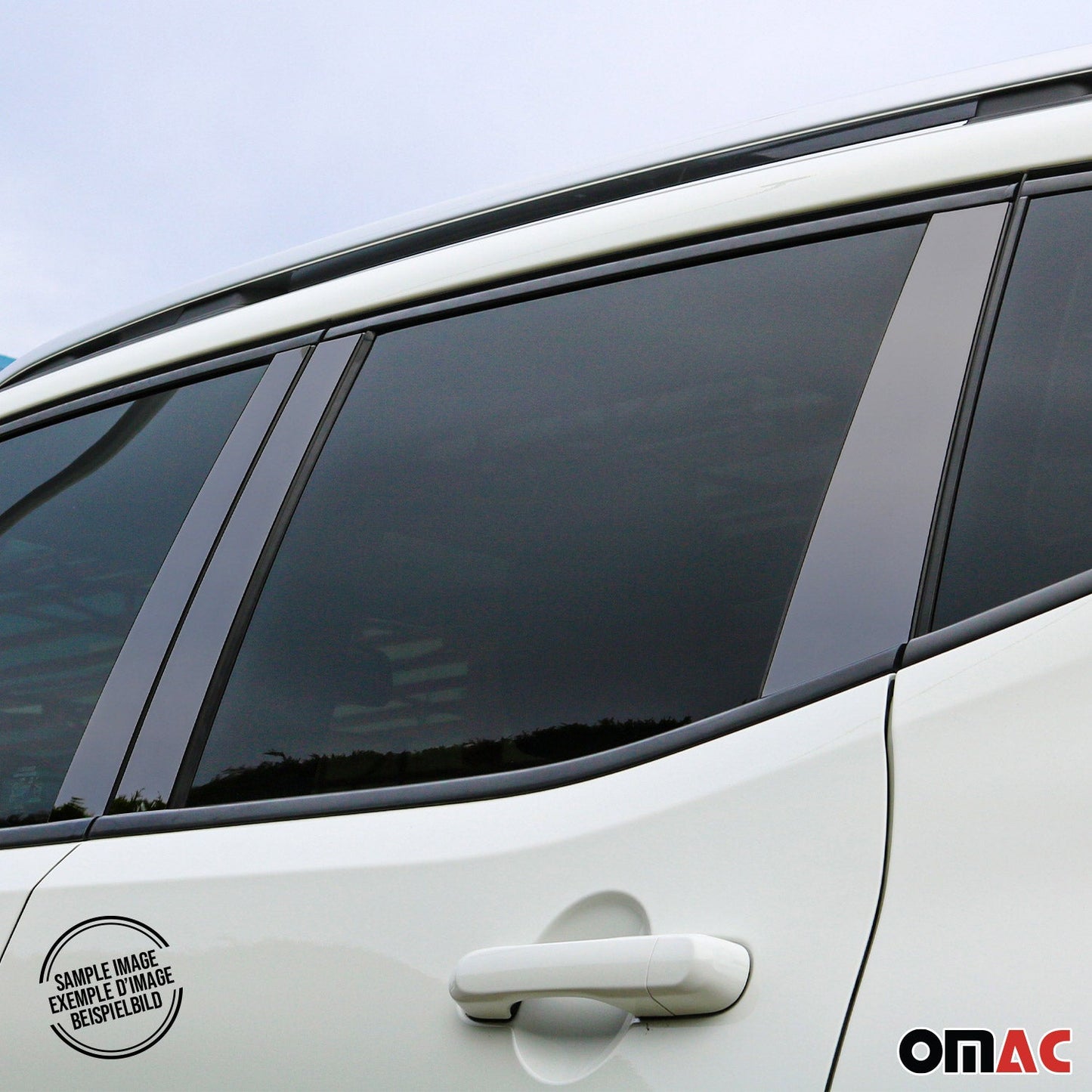 2009-2015 Mercedes GLK Class X204 Window B Pillar Posts Trim Stainless Steel Dark 6x