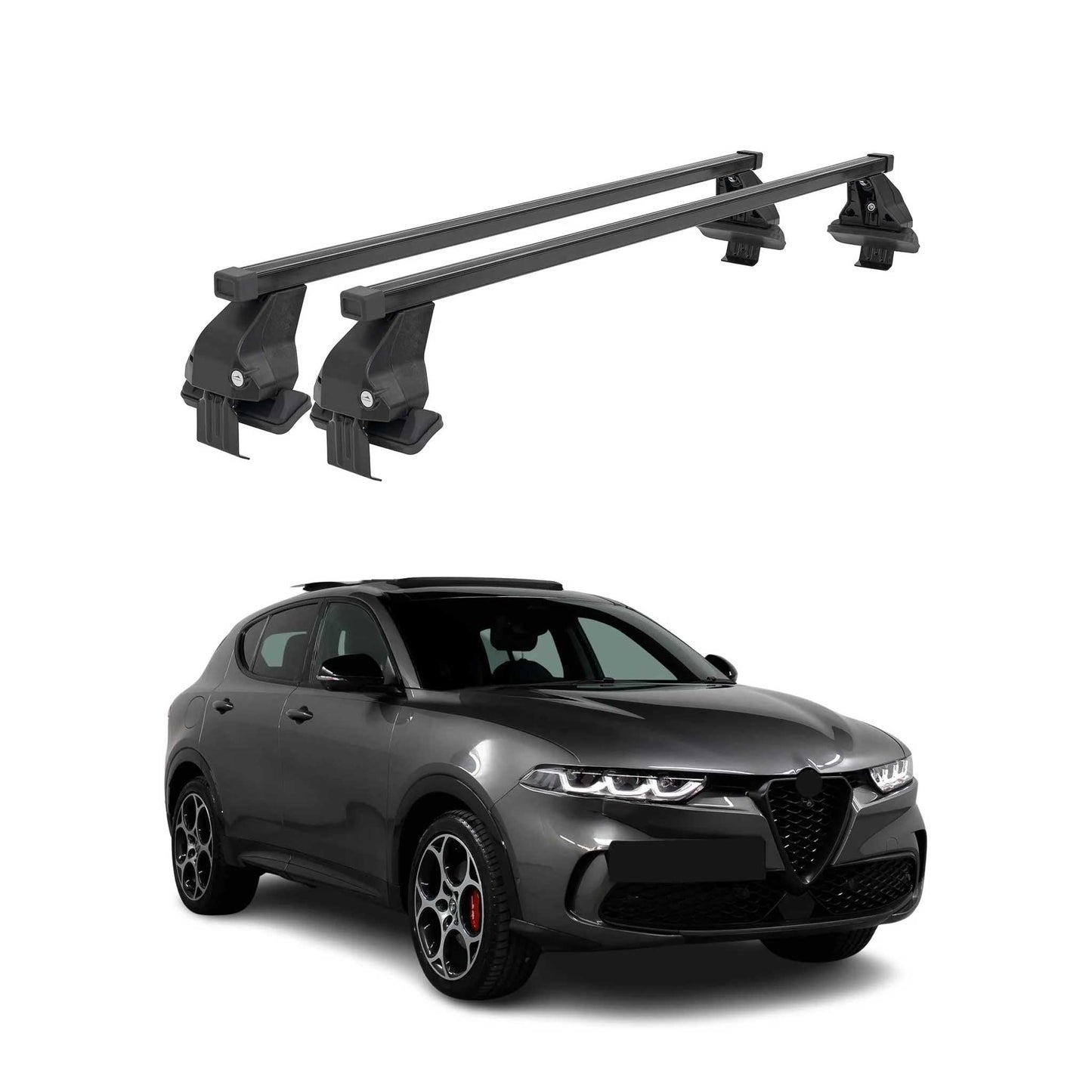 2023-2026 Alfa Romeo Tonale Roof Rack Cross Bars Black