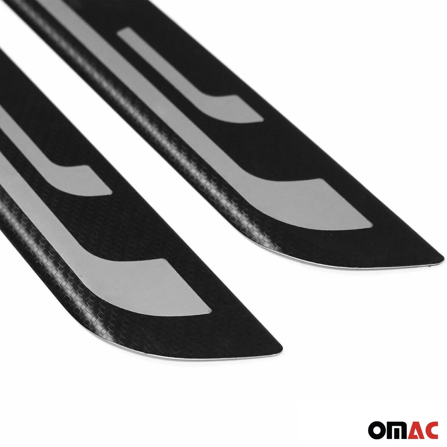 2017-2019 Ford Escape Door Sill Scuff Plate Illuminated Stainless Steel Carbon Foiled