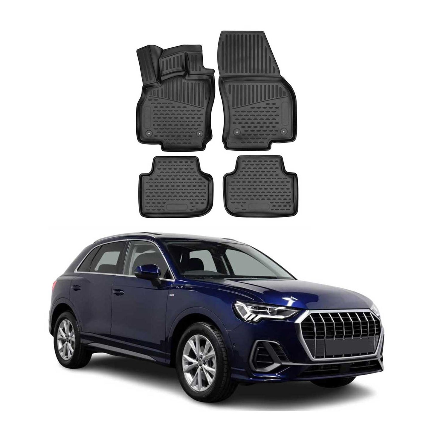 2019-2025 Audi Q3 2.gen & Sportback Floor Mats Liners Full Set All Weather Black