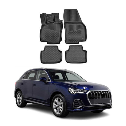 2019-2025 Audi Q3 2.gen & Sportback Floor Mats Liners Full Set All Weather Black