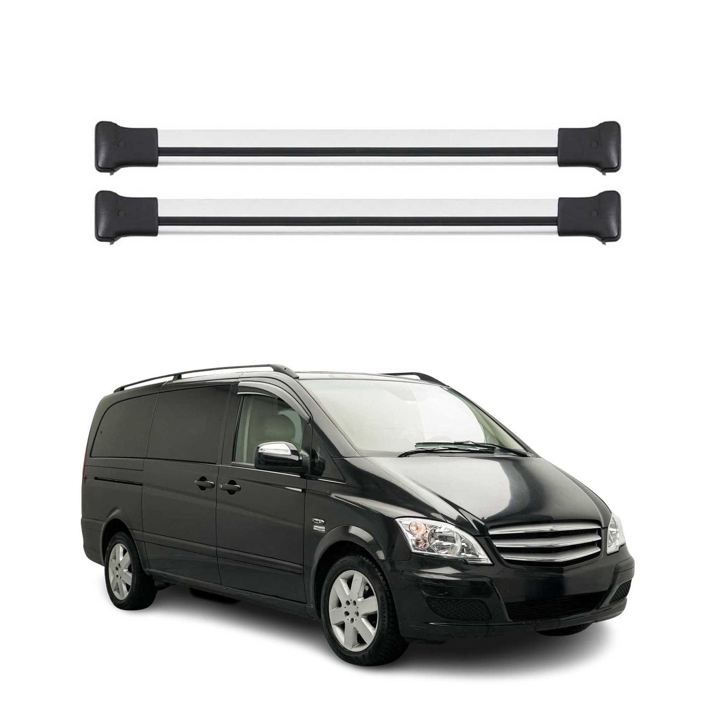 2016-2024 Mercedes Metris Roof Rack Cross Bars Silver