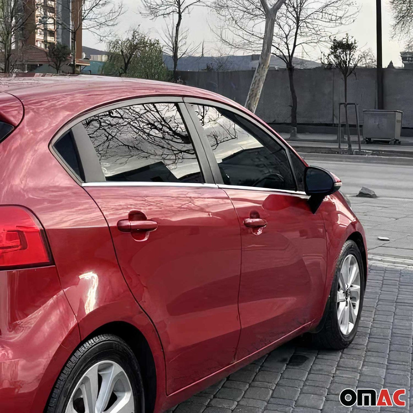 2012-2015 Kia Rio Window Molding Trim Streamer Stainless Steel Silver 6Pcs