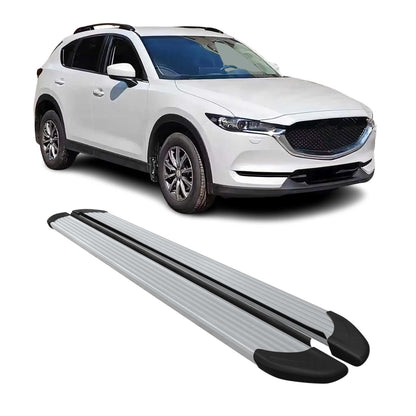 2017-2025 Mazda CX-5 2.gen Running Boards Side Steps Silver
