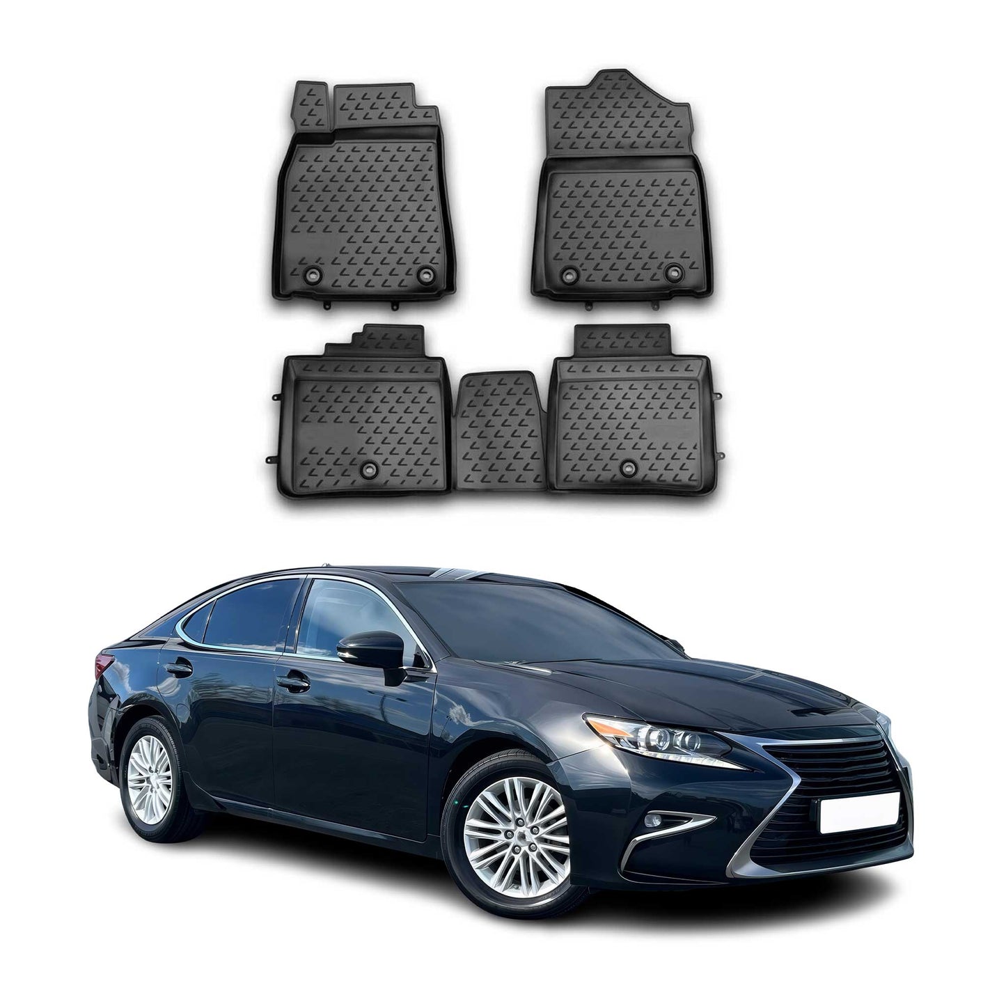 2013-2018 Lexus ES 350 Floor Mats Liners Full Set All Weather Black