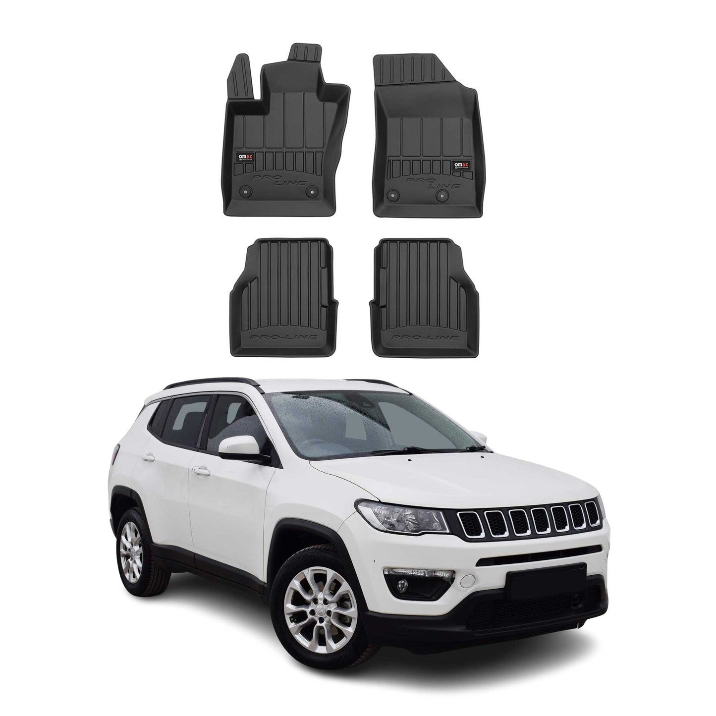 2017-2026 Jeep Compass Premium Floor Mats Liners Full Set All Weather Heavy Duty