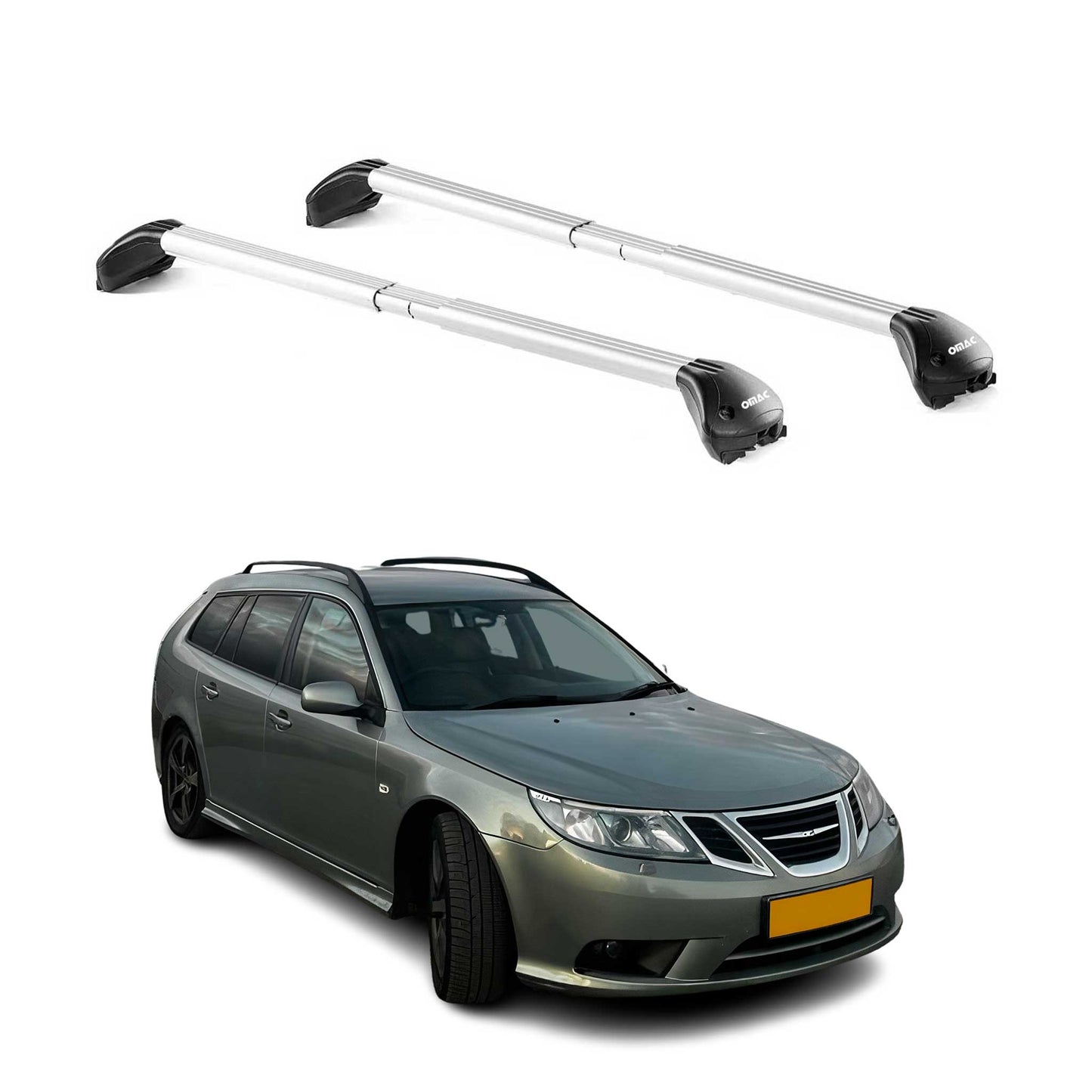 2005-2011 Saab 9-3 Wagon Roof Rack Cross Bars Luggage Carrier 2 Pcs