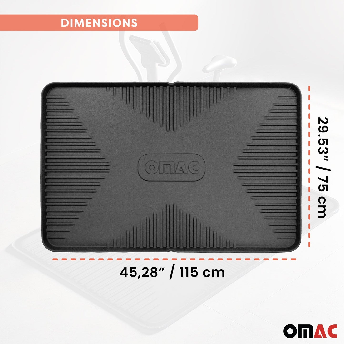 Omac Bike Mat Anti-Slip Multipurpose Floor Protector 45.28 inches x 29.53 inches