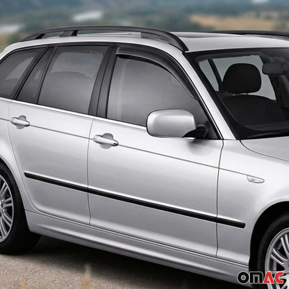 2000-2006 BMW 3 Series E46 Touring Window Visor Vent Rain Deflector 2Pcs Smoke