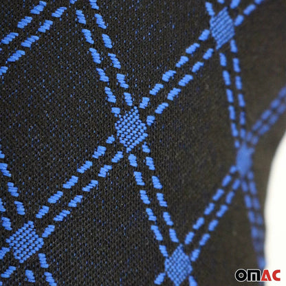 2x Car Seat Neck Pillow Head Shoulder Rest Pad Fabric Black and Blue