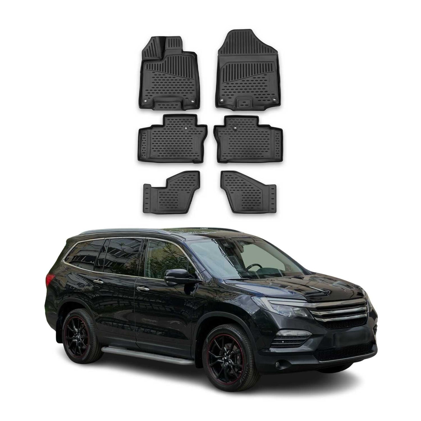 2019-2021 Honda Passport Floor Mats Liners Full Set All Weather Black