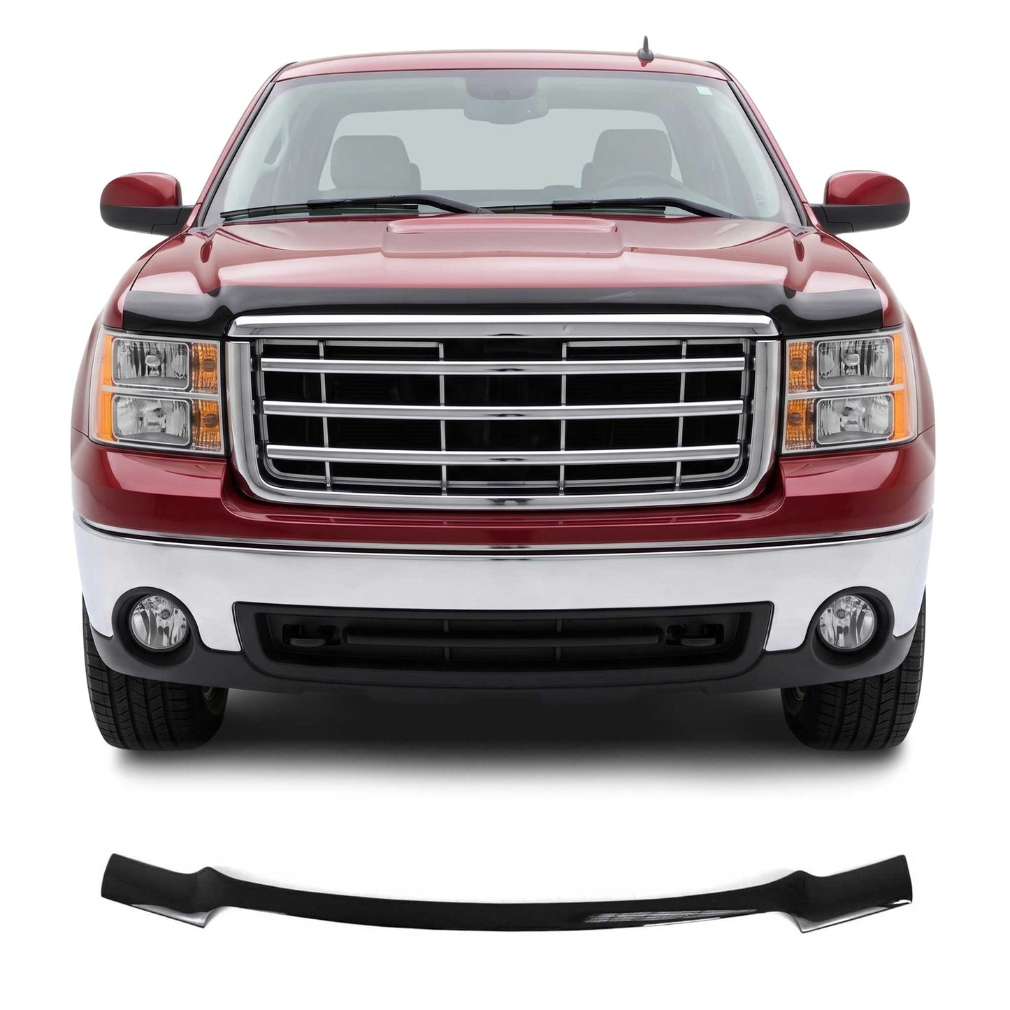 2007-2010 GMC Sierra 1500 2007-2013 / Sierra 2500HD 3500HD Front Bug Shield Hood Deflector 1 Pc Smoke