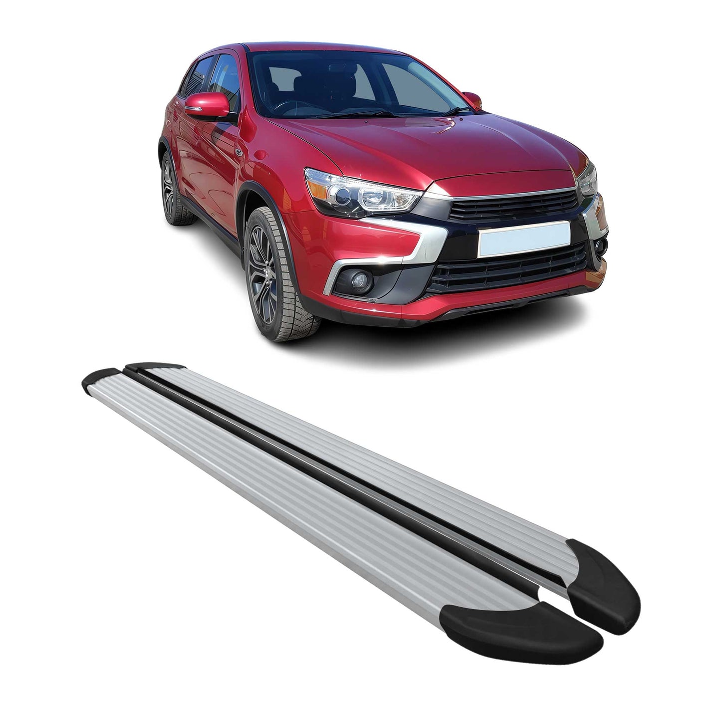2011-2023 Mitsubishi Outlander Sport Running Boards Side Steps Silver