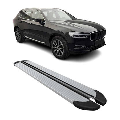 2018-2026 Volvo XC60 Side Step Nerf Bars Running Boards Alu Silver 2x