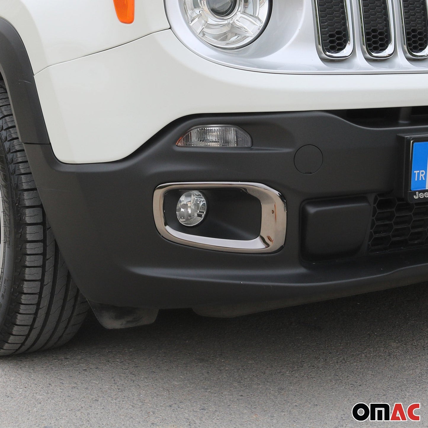 2015-2018 Jeep Renegade Fog Light Lamp Bezel Cover Steel Dark 2 Pcs