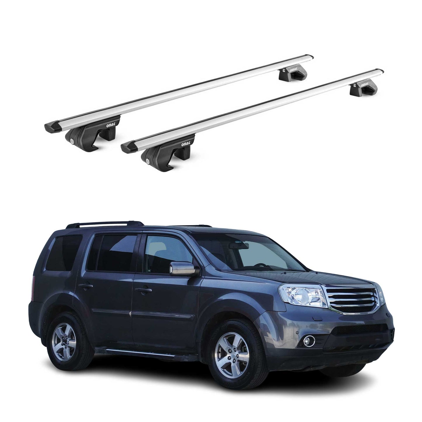 2003-2015 Honda Pilot Roof Rack Cross Bars Silver