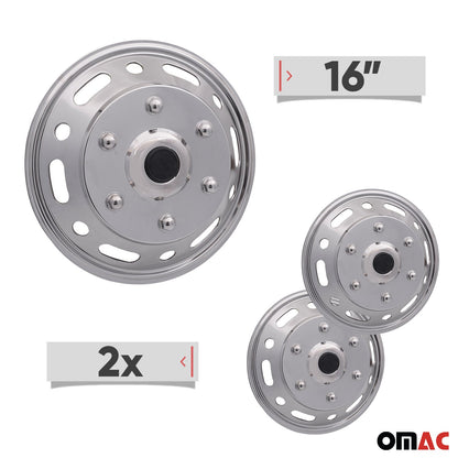 2015-2026 Ford Transit 16" Dual Wheel Simulator Hubcaps Steel Front 2Pcs
