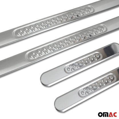 Door Sill Scuff Plate Scratch Protector Stainless Steel Chrome Gloss 4 Pcs