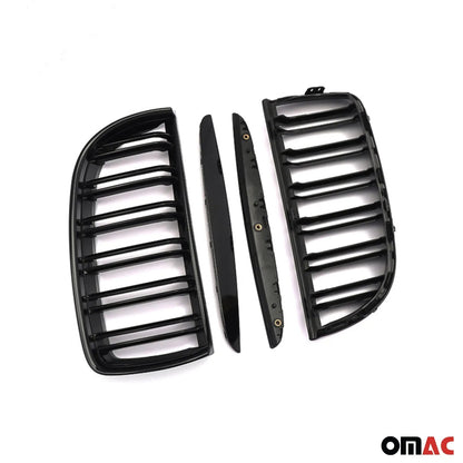 2005-2008 BMW 3 Series E90 E91 E92 E93 PRE-FL Front Kidney Grille M3 Style Gloss Black Dual Slat