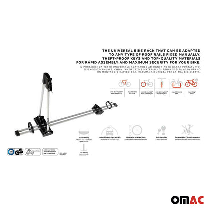 Bike Rack Mount Bicycle Carrier Lightweight Durable Aluminum Silver 2Pcs
