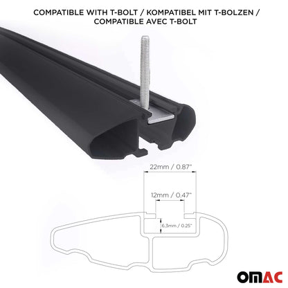2018-2026 Volvo XC60 Roof Rack Cross Bars Black
