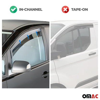2014-2020 Fiat 500L Window Visor Vent Rain Deflector 2Pcs Smoke