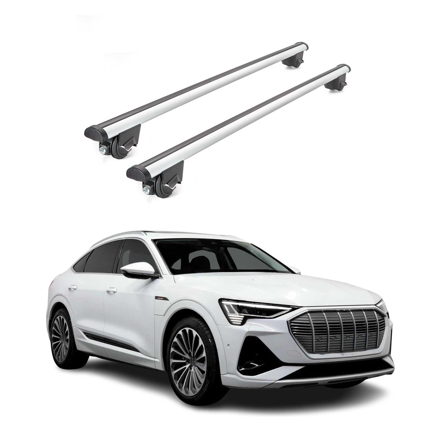 2019-2025 Audi Q8 e-tron Sportback Roof Rack Cross Bars Luggage 220 Lbs Gray 2 Pcs