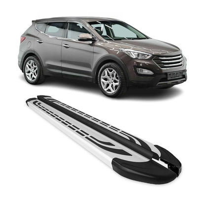 2013-2018 Hyundai Santa Fe Running Boards Side Steps Silver