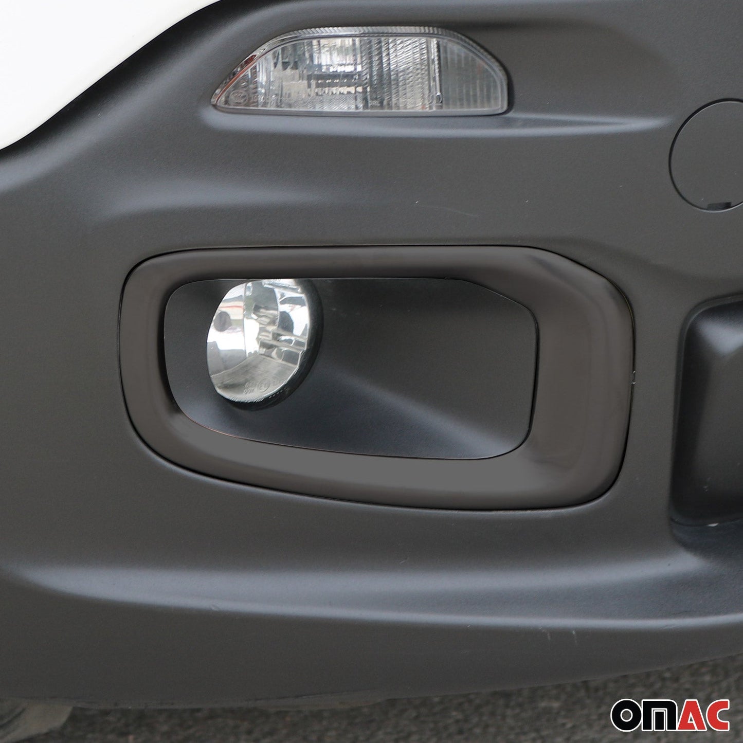 2015-2018 Jeep Renegade Fog Light Lamp Bezel Cover Brushed Steel Dark 2Pcs