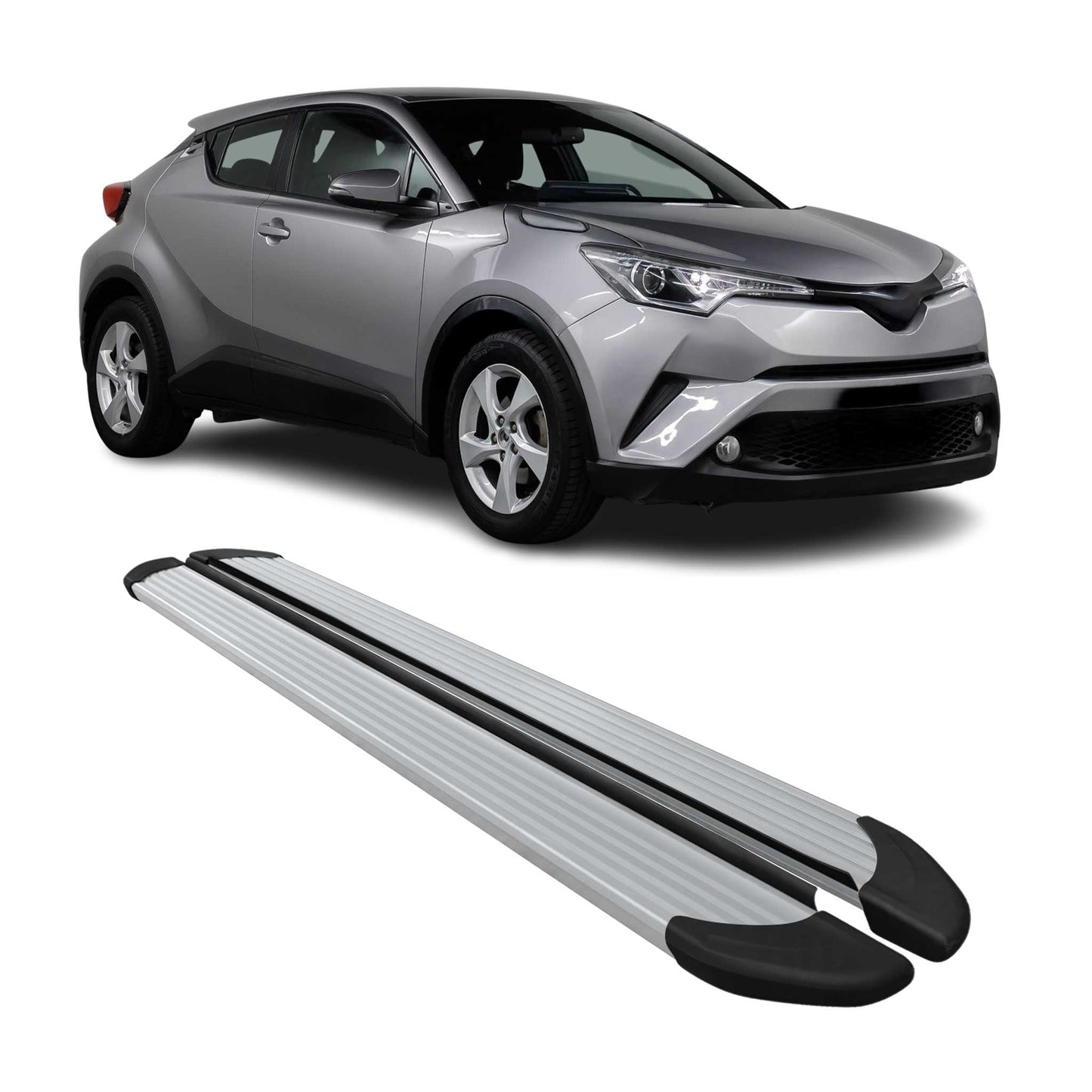 2018-2022 Toyota C-HR Running Boards Side Steps Silver