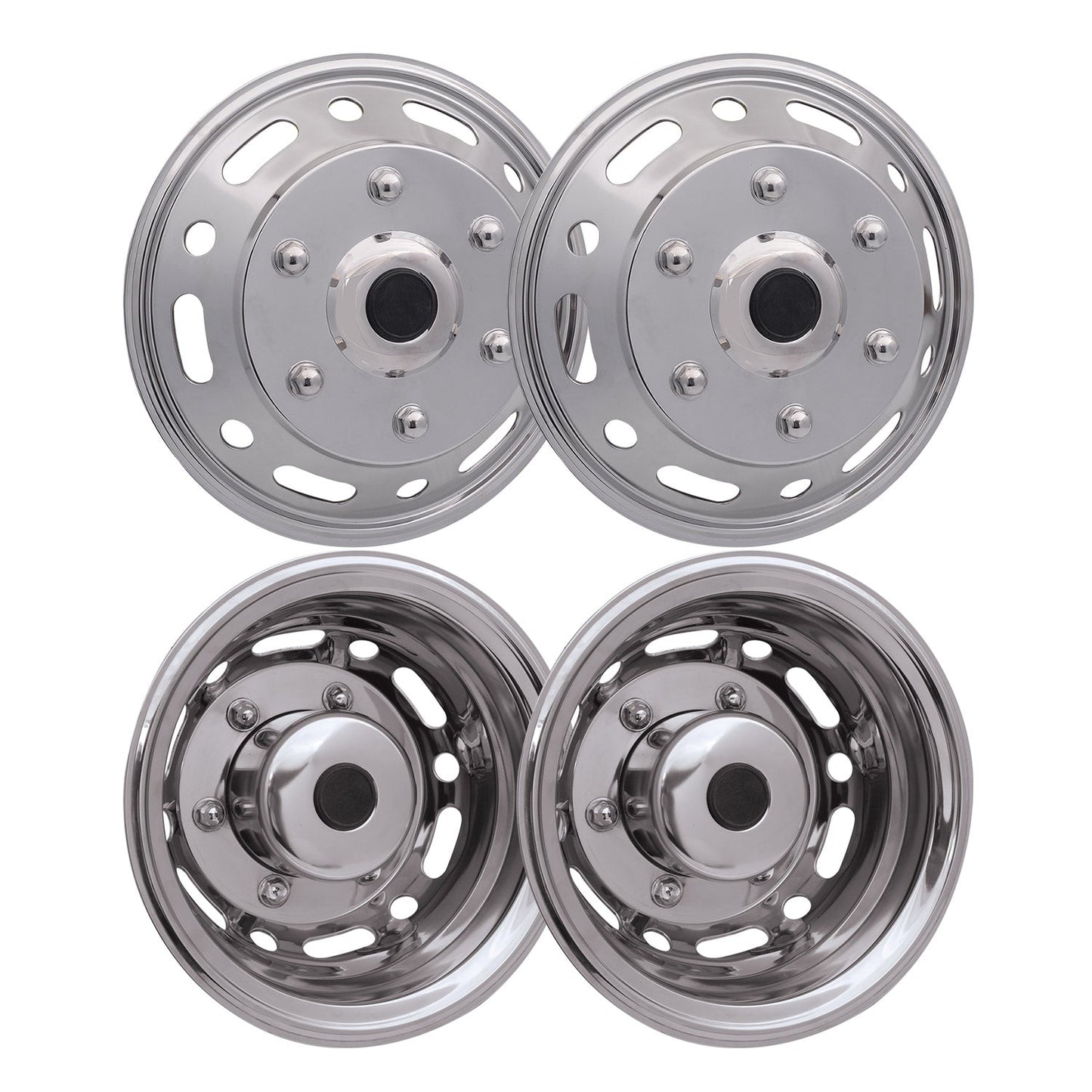 2014-2026 RAM ProMaster 16" Dual Wheel Simulator Hubcaps Chrome Silver Gloss