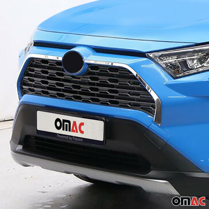 2019-2025 Toyota RAV4 Front Bumper Grill Trim Molding Steel Silver 2 Pcs